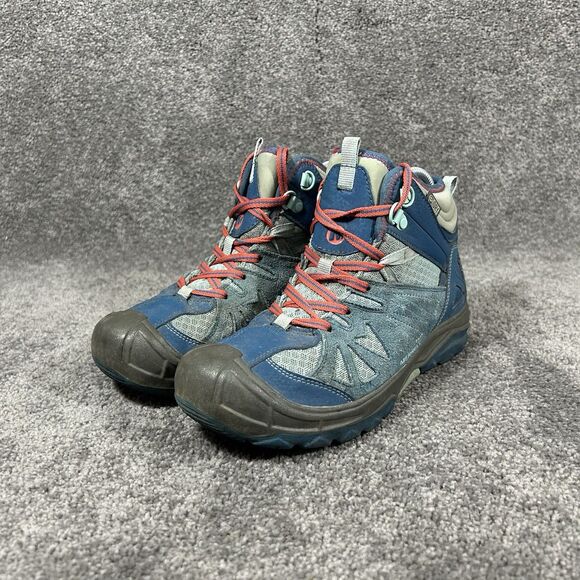 Merrell Capra Mid WTPF Kids Youth Size 4 Blue Suede Waterproof Hiking Boots Used - Picture 4 of 11